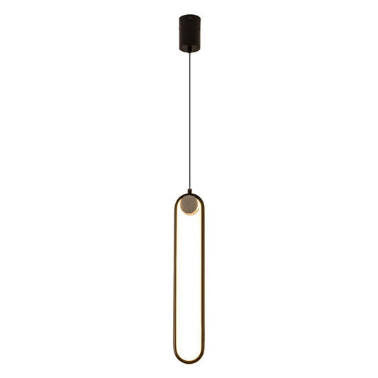 Oval Black or Gold LED Pendant Light / White light / Gold A