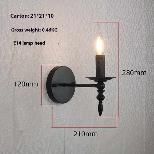 Vintage Industrial Iron Candle Wall Light / Price Without Bulb / E12