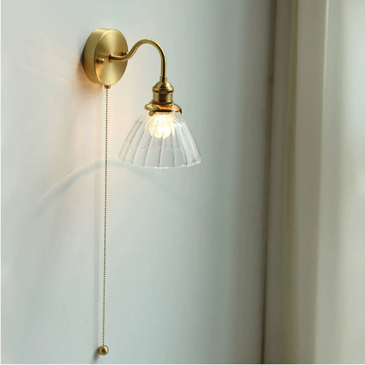 Pumpkin Glass Accent Wall Light / Brass Edison 4W / Type F