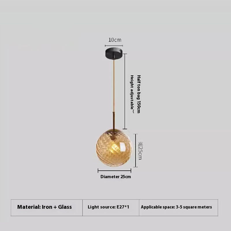 Amber or Smoke Glass Pendant Light / Tricolor Light / D Amber