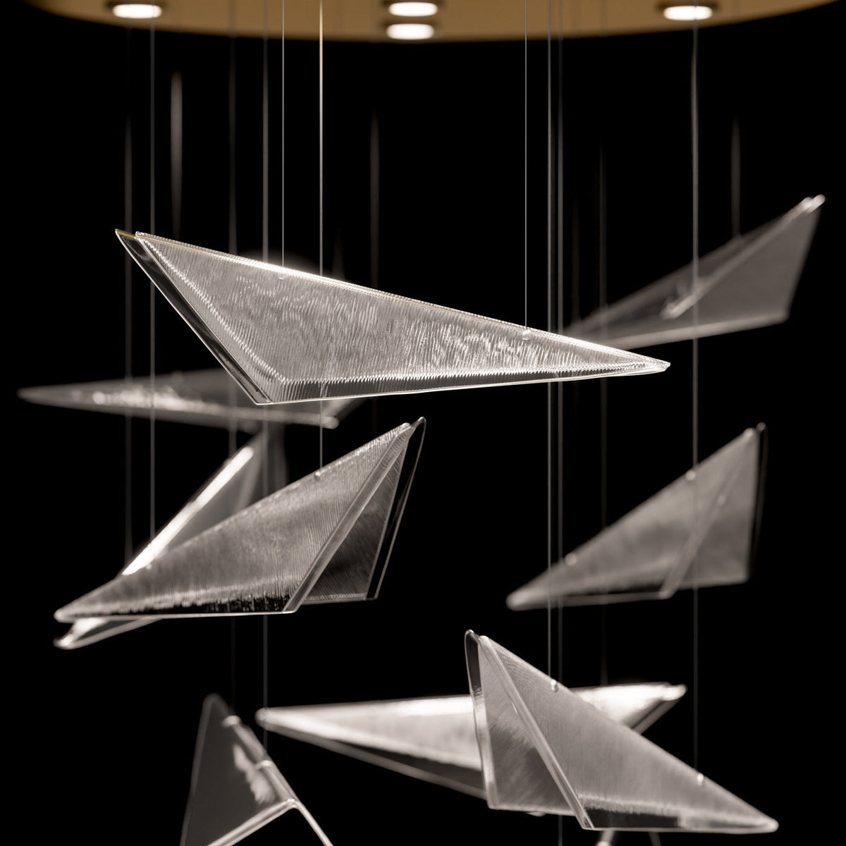 36-Inch Textured Glass Round Pendant Light