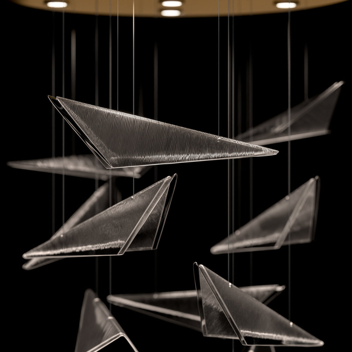 36-Inch Textured Glass Round Pendant Light