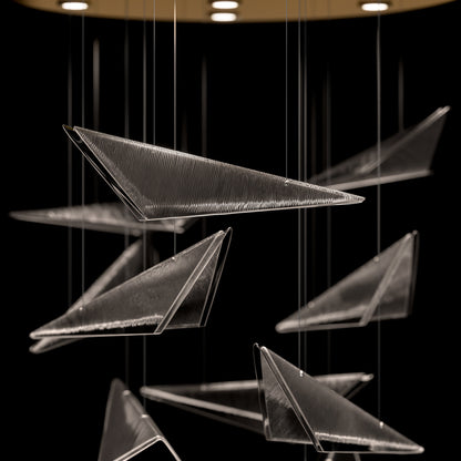 36-Inch Textured Glass Round Pendant Light