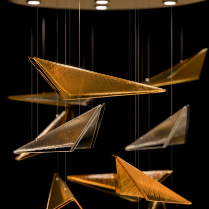 36-Inch Textured Glass Round Pendant Light