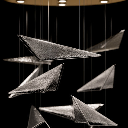 36-Inch Textured Glass Round Pendant Light