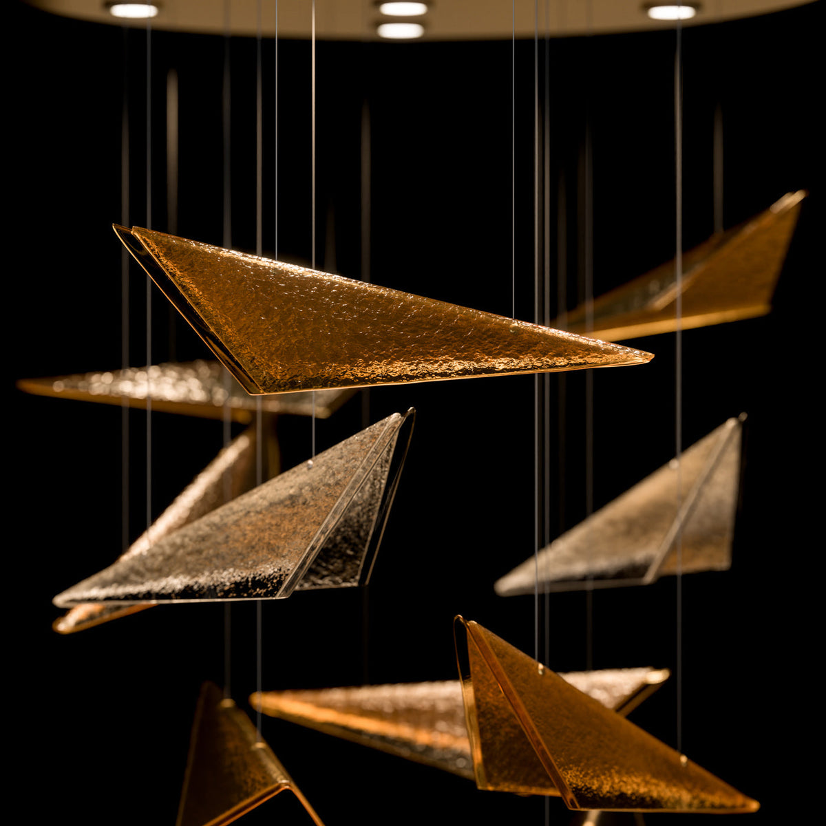 36-Inch Textured Glass Round Pendant Light