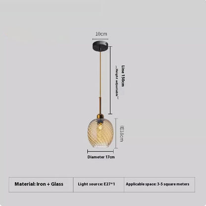 Amber or Smoke Glass Pendant Light / Tricolor Light / A Smoky Gray