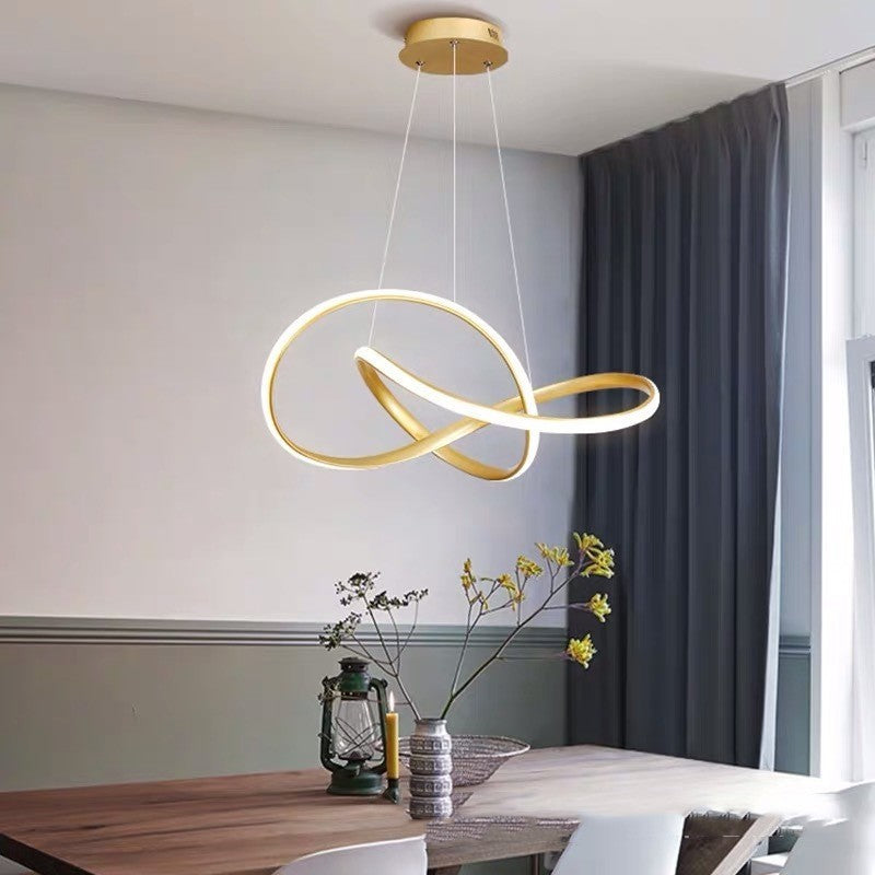 Adjustable Iron LED Dining Pendant Light / White Model A 50cm / Three color dimming / 220V