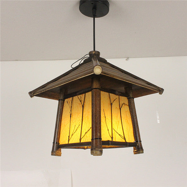 Bamboo Woven Adjustable Pendant Light