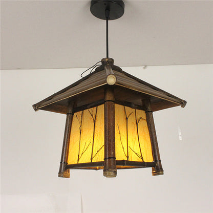 Bamboo Woven Adjustable Pendant Light
