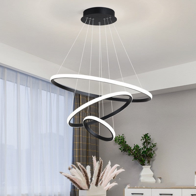 Adjustable Iron LED Dining Pendant Light / White Model A 60cm / Three color dimming / 220V