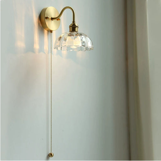 Pumpkin Glass Accent Wall Light / Brass Edison 4W / Type C