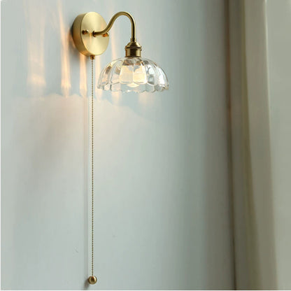 Pumpkin Glass Accent Wall Light / Brass Edison 4W / Type C