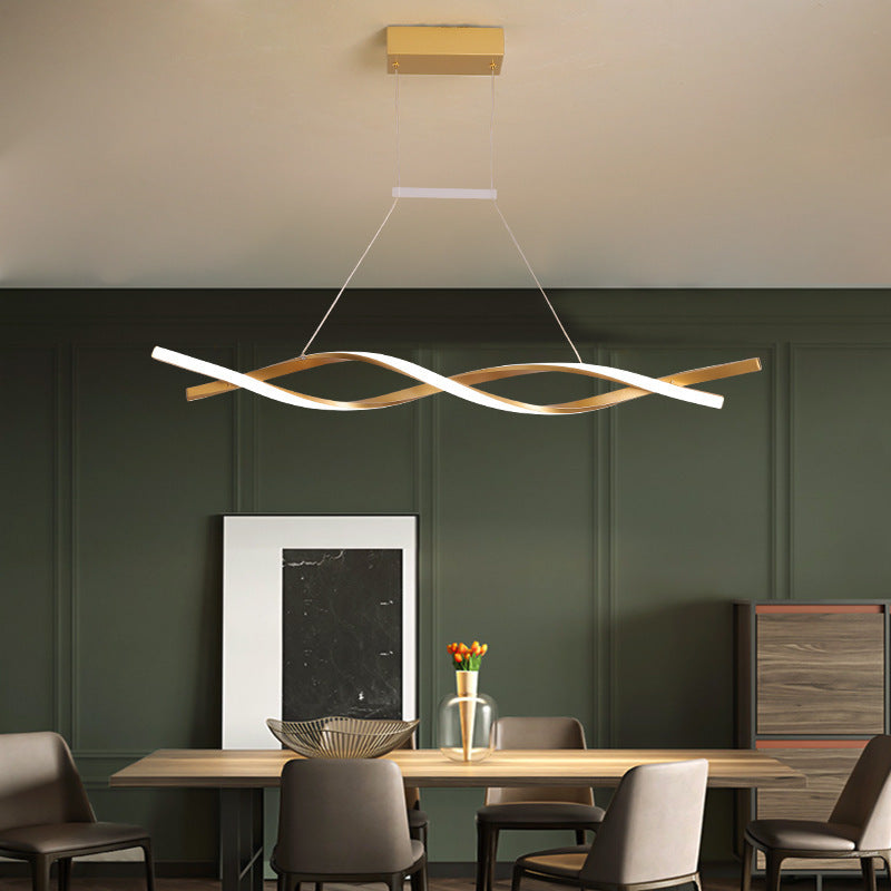 Nordic Black or Gold LED Pendant Light / 32W / Sand Black / Warm white