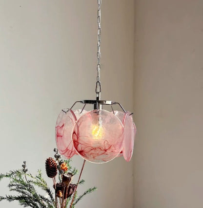 Handmade Coloured Glass Wall Sconce / 18X23cm / Green