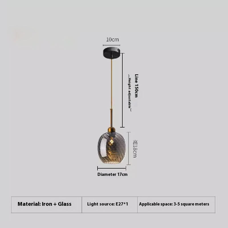 Amber or Smoke Glass Pendant Light / Tricolor Light / A Amber
