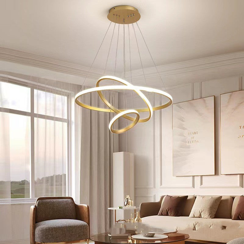 Adjustable Iron LED Dining Pendant Light / White Model A 70cm / Three color dimming / 220V