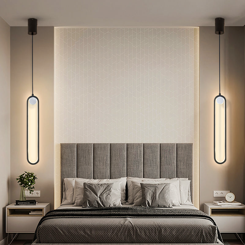 Oval Black or Gold LED Pendant Light / Neutral light / Gold A