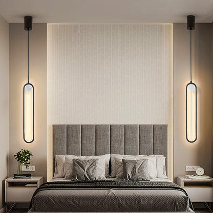 Oval Black or Gold LED Pendant Light / Neutral light / Gold A