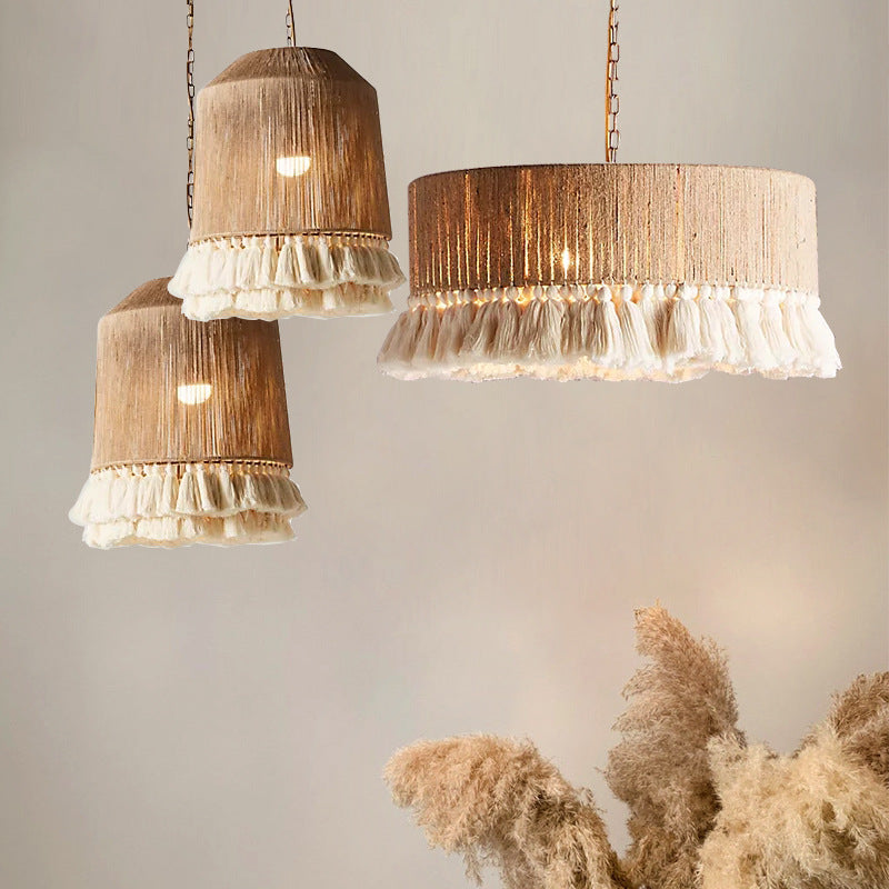 Bohemian Rope Tassel Pendant Chandelier / Round 50x27cm