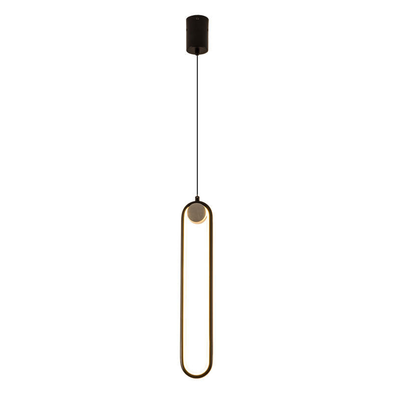 Oval Black or Gold LED Pendant Light / White light / Gold A