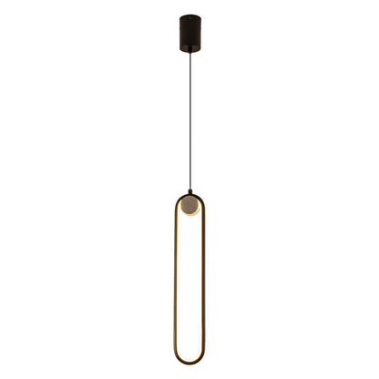 Oval Black or Gold LED Pendant Light / White light / Gold A