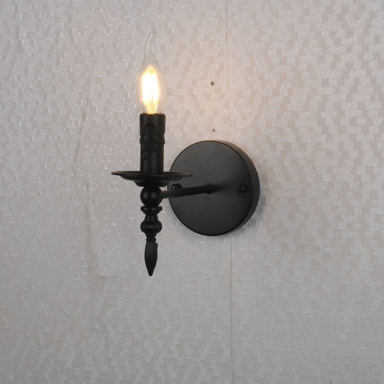 Vintage Industrial Iron Candle Wall Light