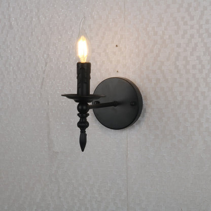 Vintage Industrial Iron Candle Wall Light