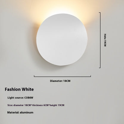 Round Brushed Finish Wall Light / 6W / Brushed Gold
