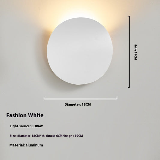 Round Brushed Finish Wall Light / 6W / Brushed Gold