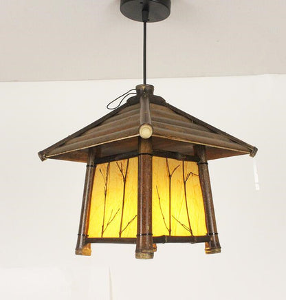 Bamboo Woven Adjustable Pendant Light