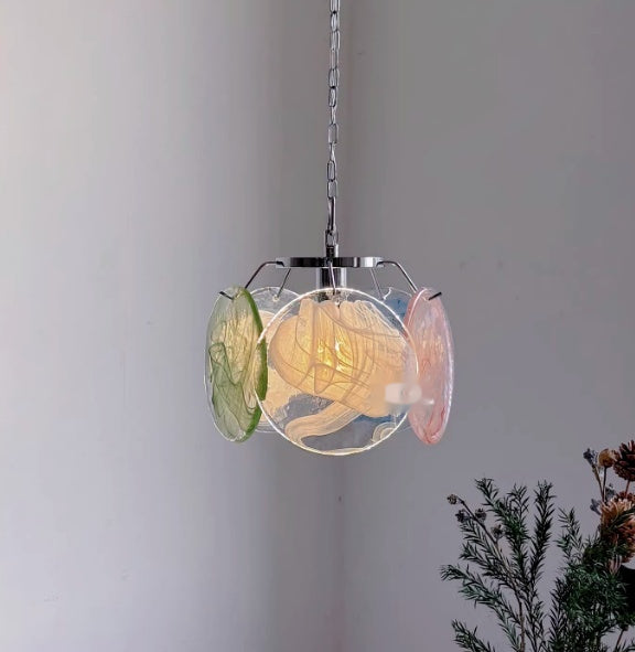 Handmade Coloured Glass Wall Sconce / 18X23cm / White