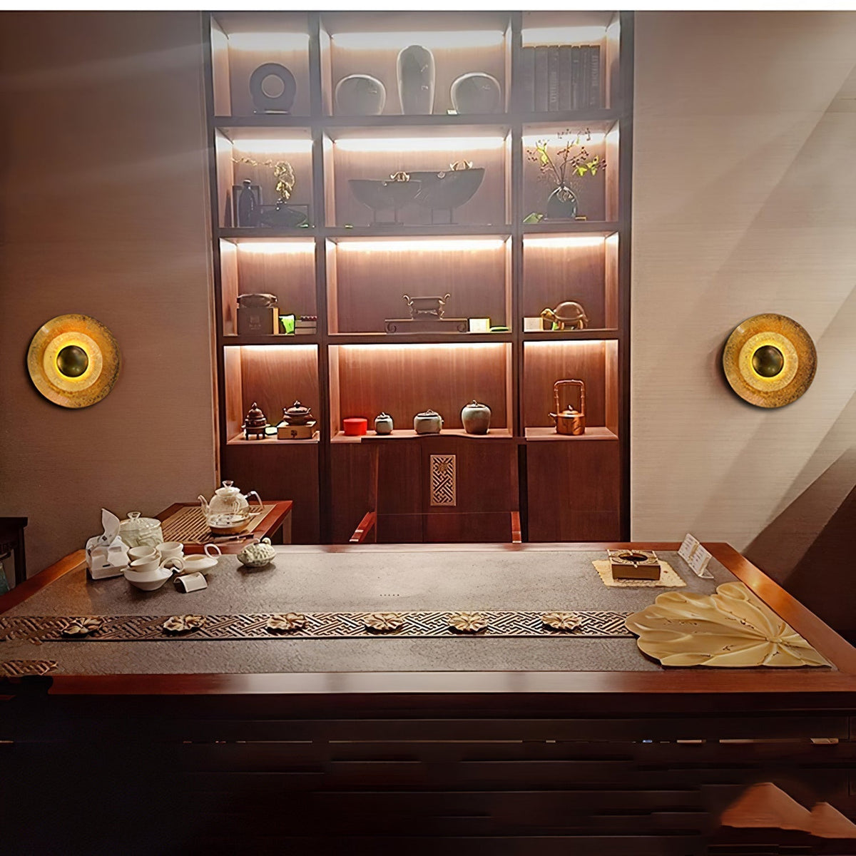 Layered Gold Foil LED Wall Light