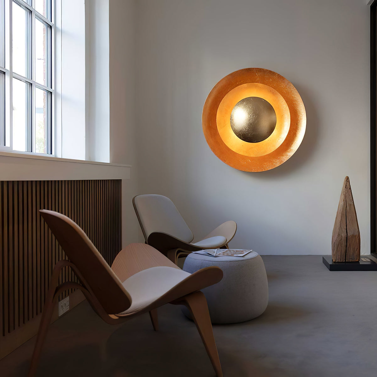 Layered Gold Foil LED Wall Light