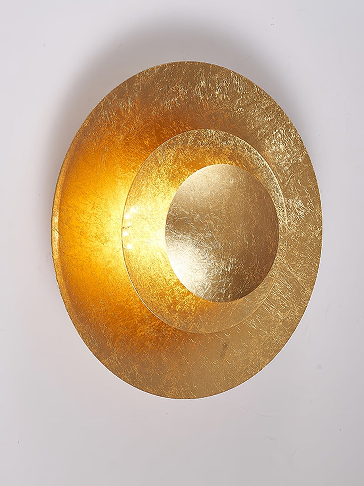 Layered Gold Foil LED Wall Light / ∅ 15.7″ x H 6.3″ / Gold foil & Warm Light / Set Of 2