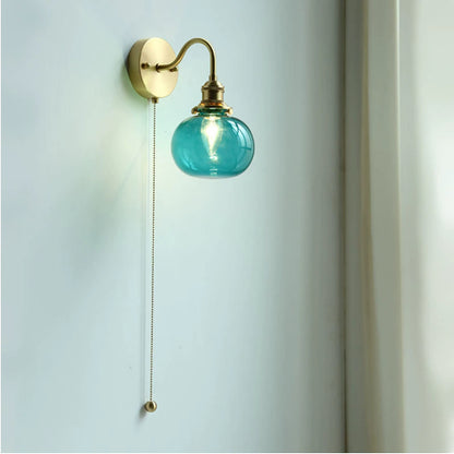 Pumpkin Glass Accent Wall Light / Brass Edison 4W / Type B
