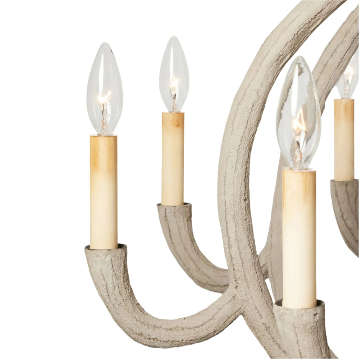 38-Inch Gray or White Gesso Chandelier
