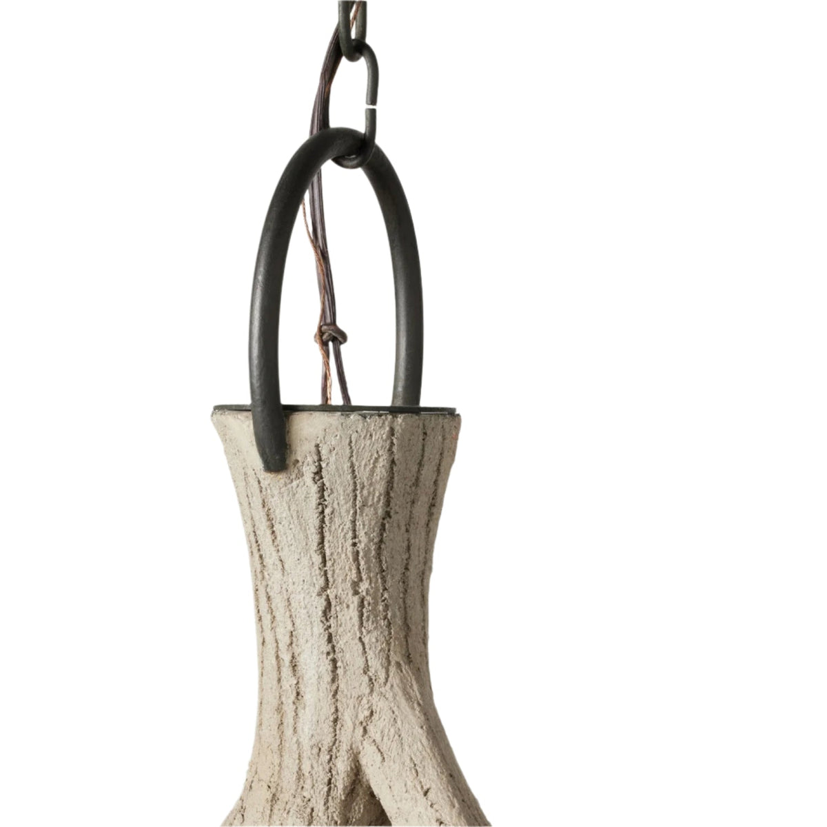 38-Inch Gray or White Gesso Chandelier