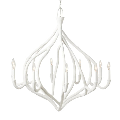 38-Inch Gray or White Gesso Chandelier