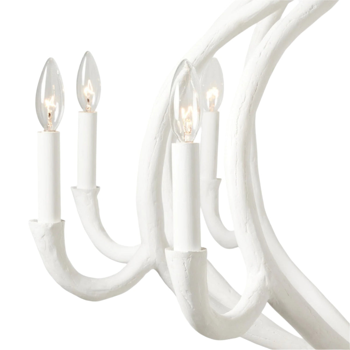 38-Inch Gray or White Gesso Chandelier