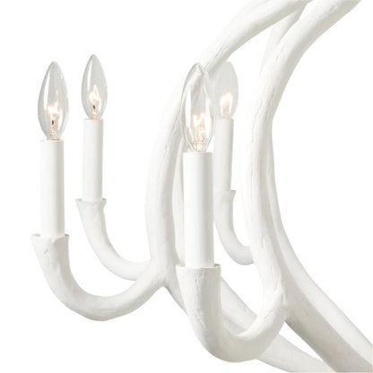 38-Inch Gray or White Gesso Chandelier