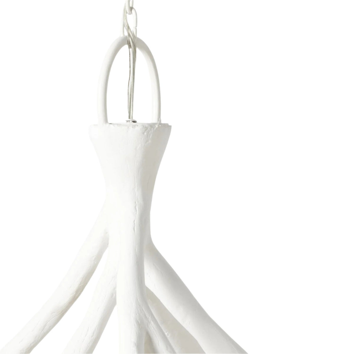 38-Inch Gray or White Gesso Chandelier