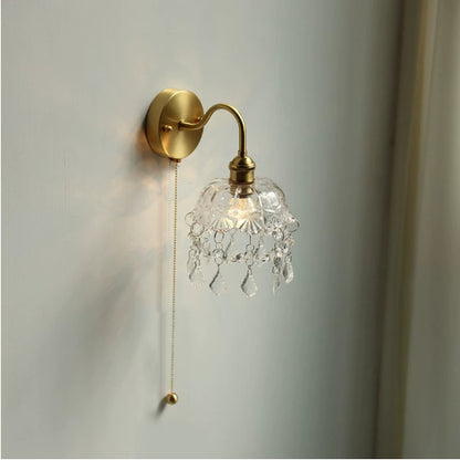 Pumpkin Glass Accent Wall Light / Brass Edison 4W / Type D